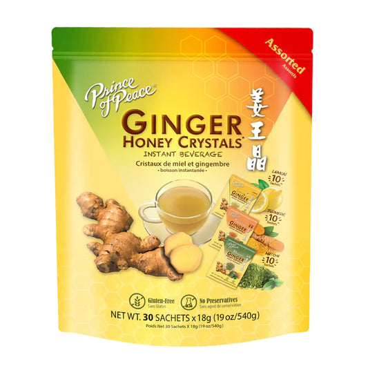 Ginger Honey Crystal Assorted (Lemon, Turmeric, Matcha), 30 sachets